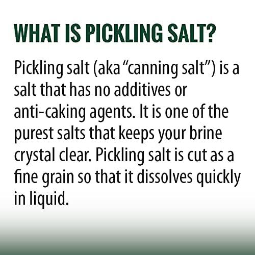 Sea Salt Superstore Pickling & Canning Salt, Pickling Salt & Curing Salt for Natural Preserving, Fine Sea Salt & Kosher Salt for Brining, 1 lb Shaker Non Iodized Salt, Sea Salt Superstore