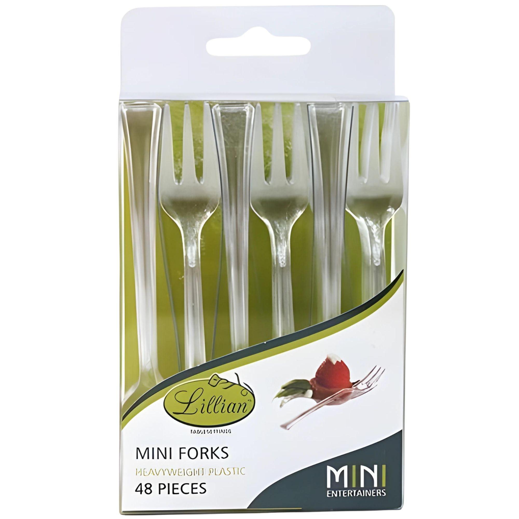 Lillian Tablesettings Lillian Tablesettings Mini Spoon | Clear | Pack of 48 Plastic Serve-ware, 48 Count (Forks)