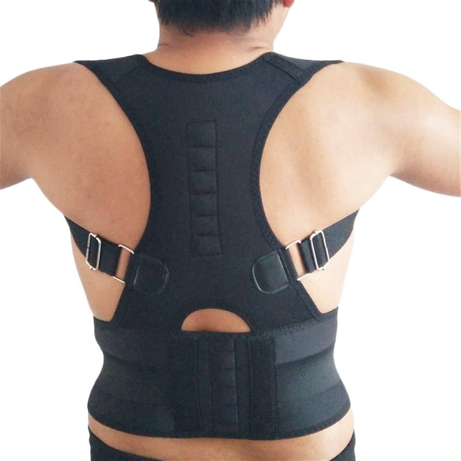 SADDPA DSMYYXGS Magnetic Back Posture Corrector Clvicle Spine Corrector Prevent Slouching Adjustable Back Support Brace Back Straightener Corset (Color : White, Size : Large)