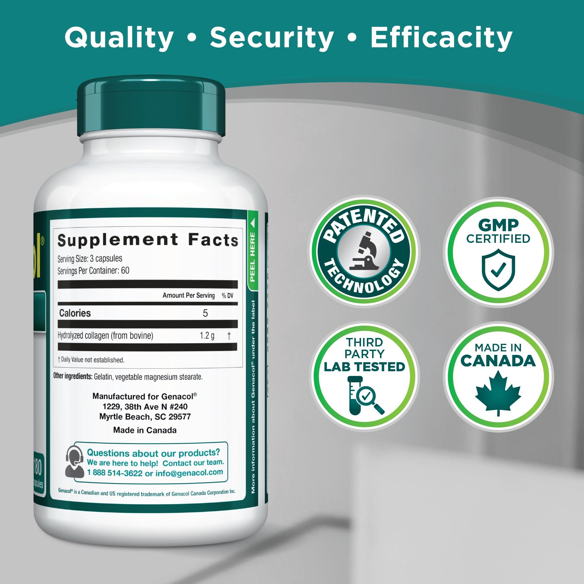 Genacol Collagen Peptides Joint Supplements for Men & Women by Genacol | Exclusive Hydrolyzed Collagen Pills | Helps Maintain Healthy Joints | Colageno Hidrolizado | Genacol Original 180 Capsules