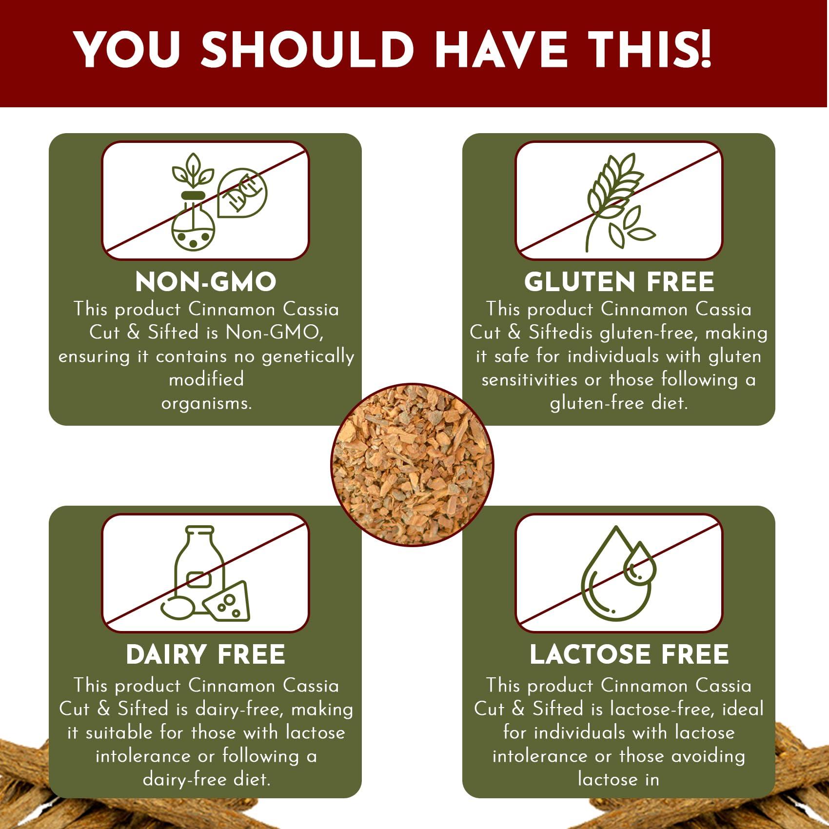 Organic Way Organic Way Premium Cinnamon Cassia Cut & Sifted (Cinnamomum cassia) - Adds Flavour & Aroma | Organic & Kosher Certified | Vegan, Non GMO & Gluten Free | USDA Certified | Origin - India (1LBS / 16OZ)