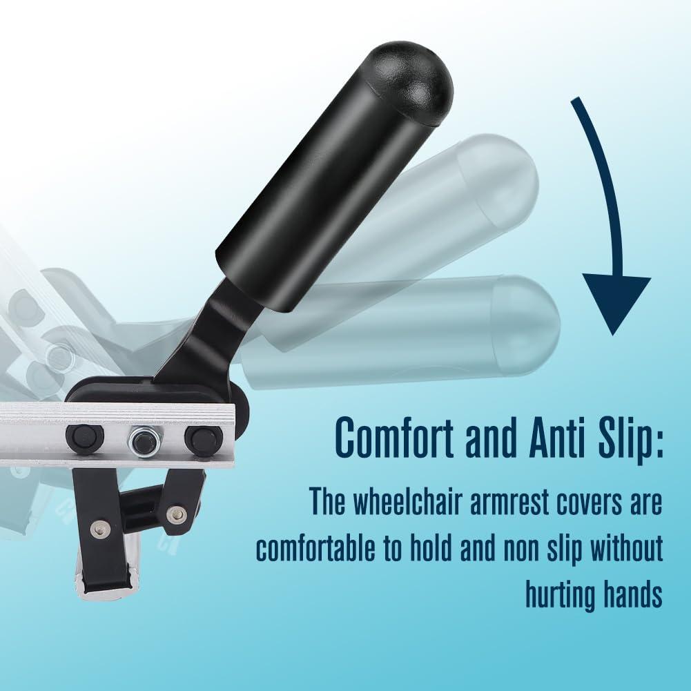 FVRITO FVRITO 4-Pack Rubber Tips for 5/8\" Wheelchair Handle Brake, Wheelchair Wheel Lock Cover Perfect Replacement for Rollator Transport Wheelchair, Lightweight Foldable Wheelchair Accessories