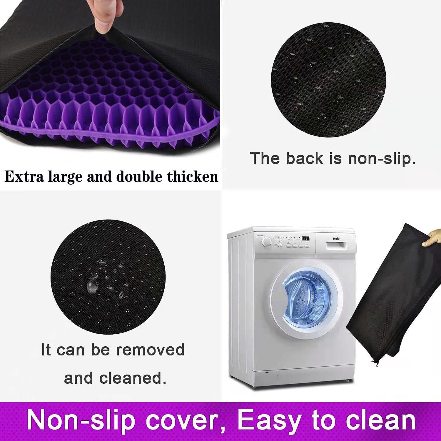 N\C NC Gel Seat Cushion for Long Sitting, Pressure Relief pad, Back, Hip, Sciatica, Tailbone Pain Relief Cushion, Use for The Car, Office, Wheelchair, Stadium Bleachers, Outdoor Travel .(Purple)