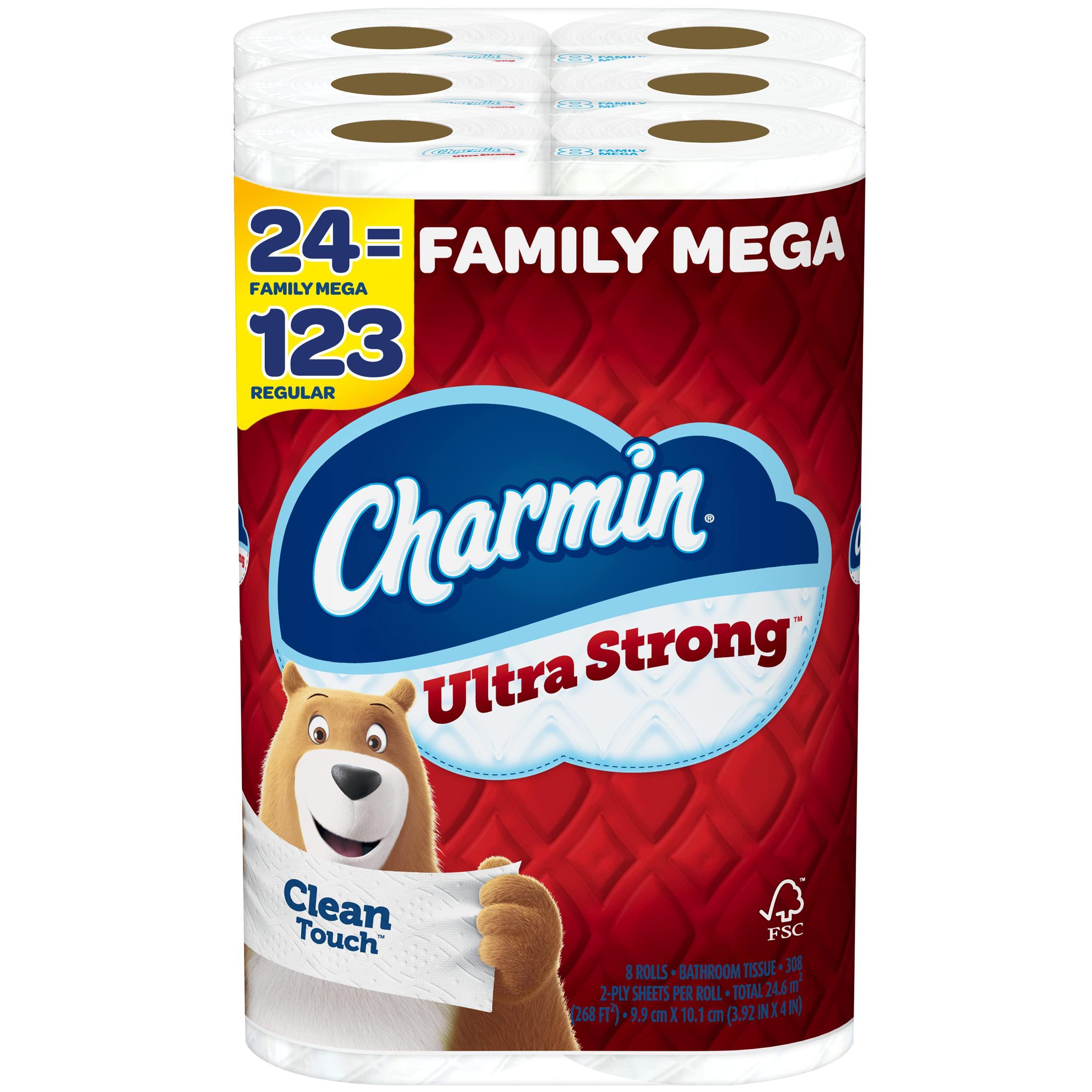 Broan-NuTone Broan-Nutone 15TCBL Compactor Bags for 15\" wide models (Pack of 12 Bags) & Charmin Ultra Strong Clean Touch Toilet Paper, 24 Family Mega Rolls = 123 Regular Rolls