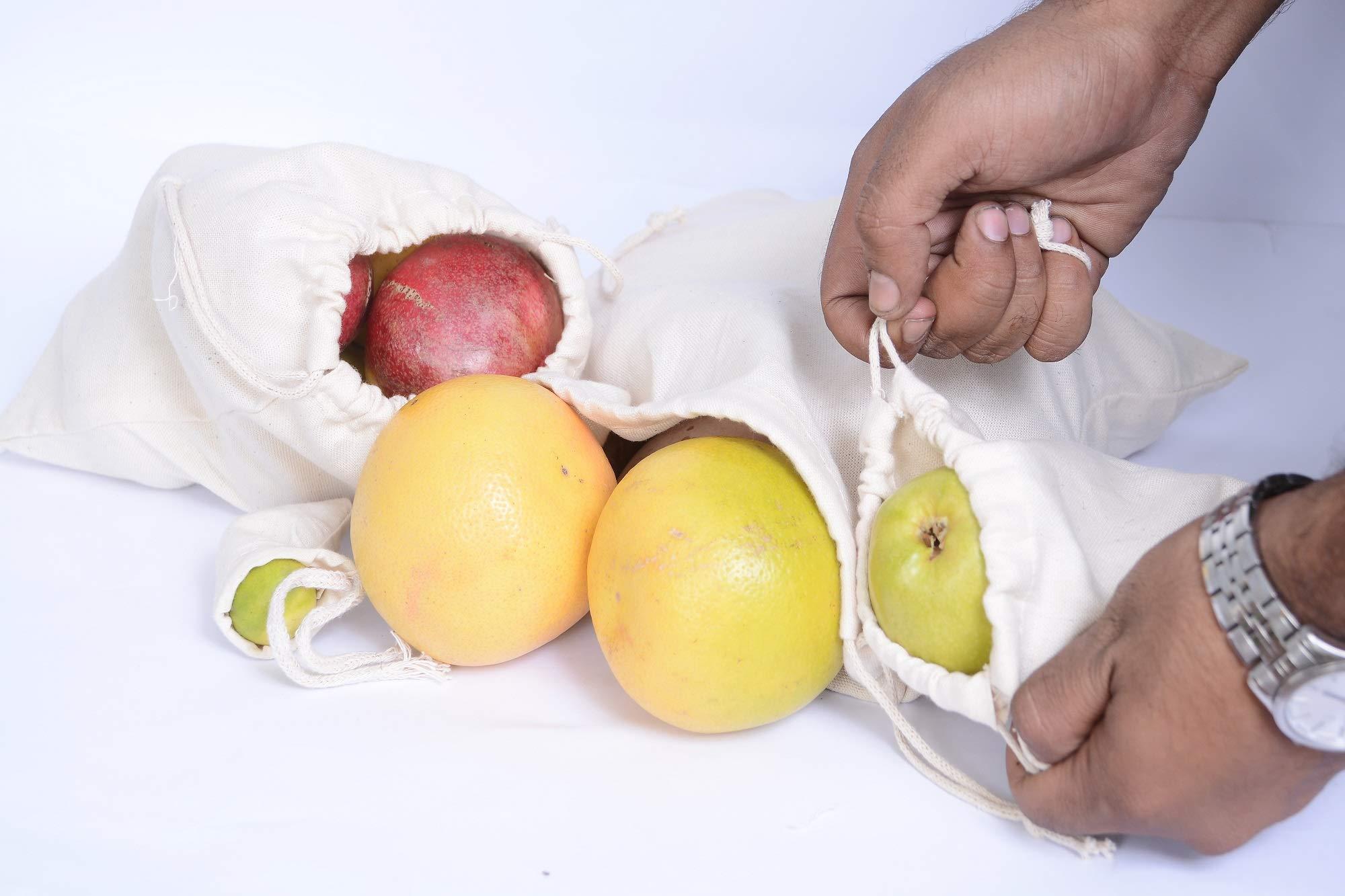 Custom bags 3"x5" DOUBLE DRAWSTRING COTTON MUSLIN BAGS-Set Of 25