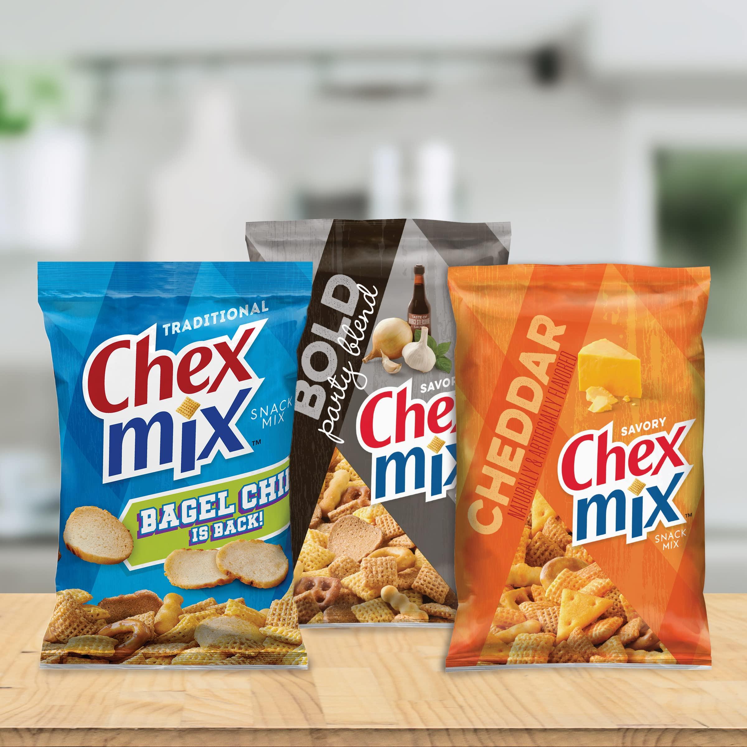 Chex Chex Mix Snack Mix, Traditional, Savory Snack Bag, 8.75 oz