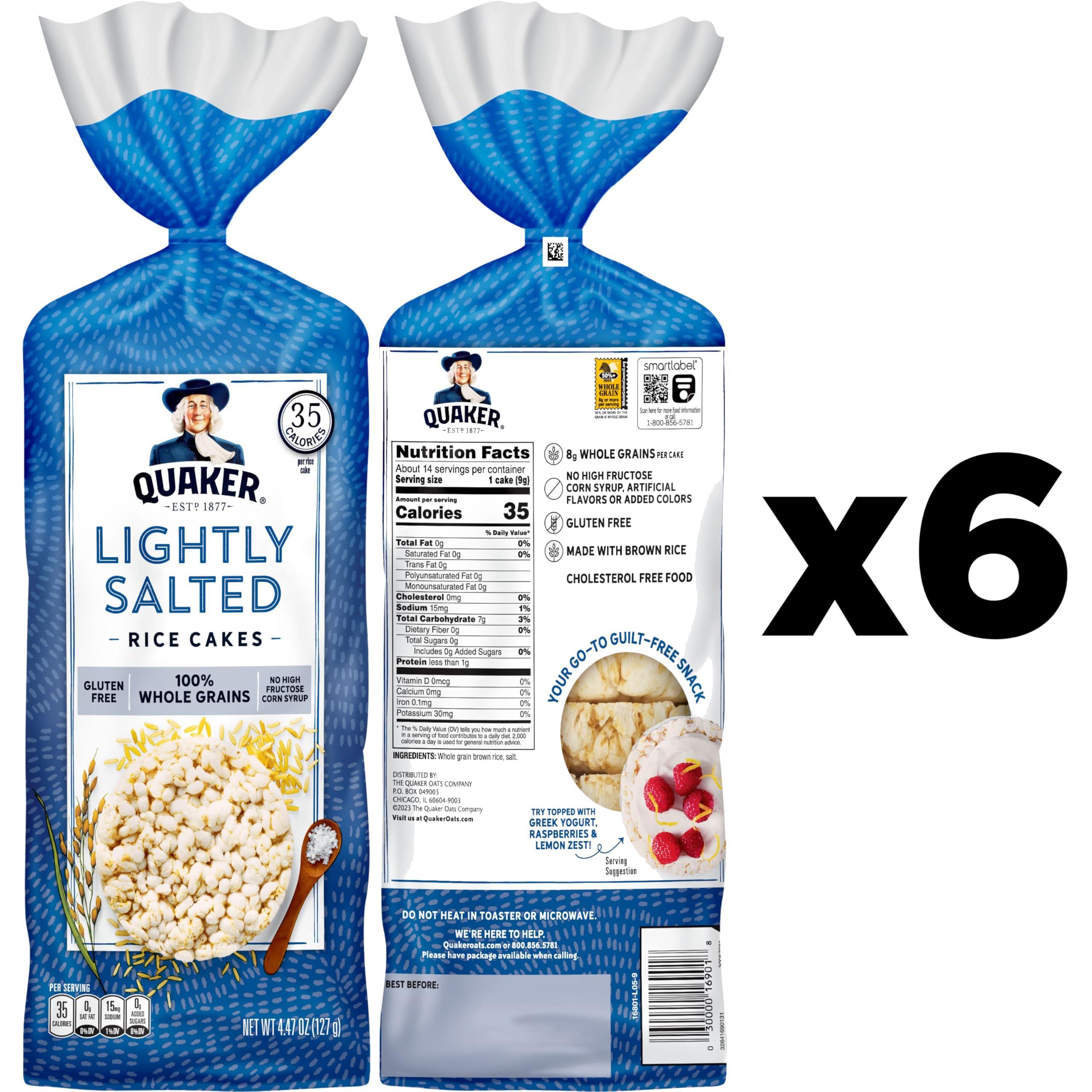 Quaker Quaker Large Rice Cakes, Lightly Salted, Pack of 6