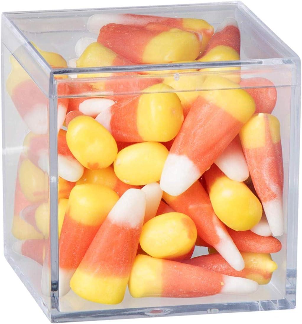 Hammont Hammont Clear Acrylic Box - Square Cube Home Storage Boxes - Bathroom Organizers | Kitchen | Office Containers - Display Box with Lid - Party Favor Gift Boxes | Measures 2.15\"x2.15\"x2.15\" | 12 Pack