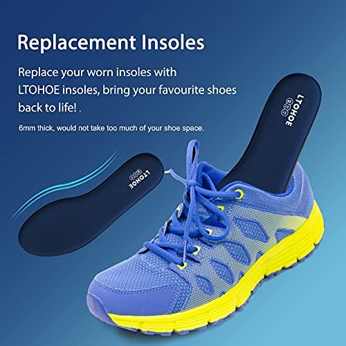 LTOHOE Memory Foam Insoles for Men, Replacement Shoe Inserts for Work Boot, Running Shoes, Hiking Shoes, Sneaker, Cushion Shoe Insoles Shock Absorbing for Foot Pain Relief, Comfort Inner Soles Navy US 10