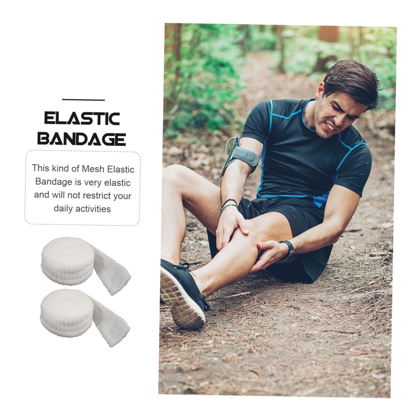 GLEAVI GLEAVI 2 Rolls Wrap Outdoor Tape Mesh Tape Athletic Tape Tubular Sports Tape Tape Sport Tape High Polyester Soft Protector White