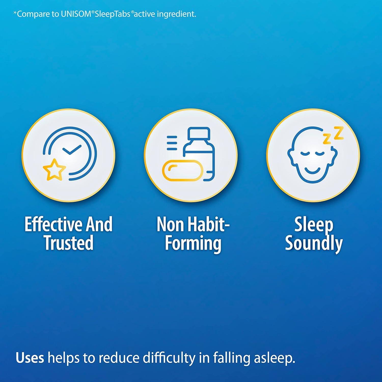 HealthA2Z HealthA2Z Sleep Aid | Doxylamine Succinate 25mg | Non Habit-Forming (200 Counts (Pack of 1))