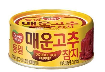 GASHINA STORY Dongwon Korean Tuna Can with Double Hot Pepper Sauce (Sweet and Spicy) 100g(3.5oz) x 5can