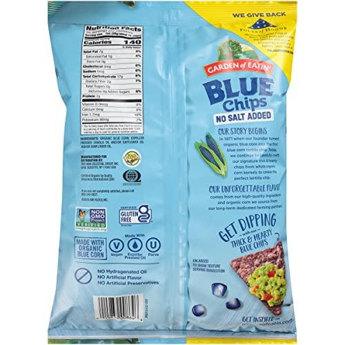 Garden of Eatin' Garden of Eatin' No Salt Added Blue Chips Corn Tortilla Chips, 10 oz (Pack of 12)