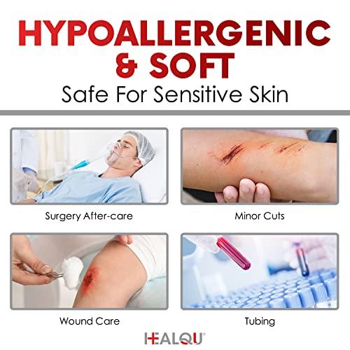 Healqu HEALQU Transparent Medical Tape - Box of 12 Rolls, 1\" x 10yd Surgical Tape with Gentle Adhesion for Sensitive Skin for Wound Care,Tubing, First Aid Supplies - Breathable, Microporous Tape