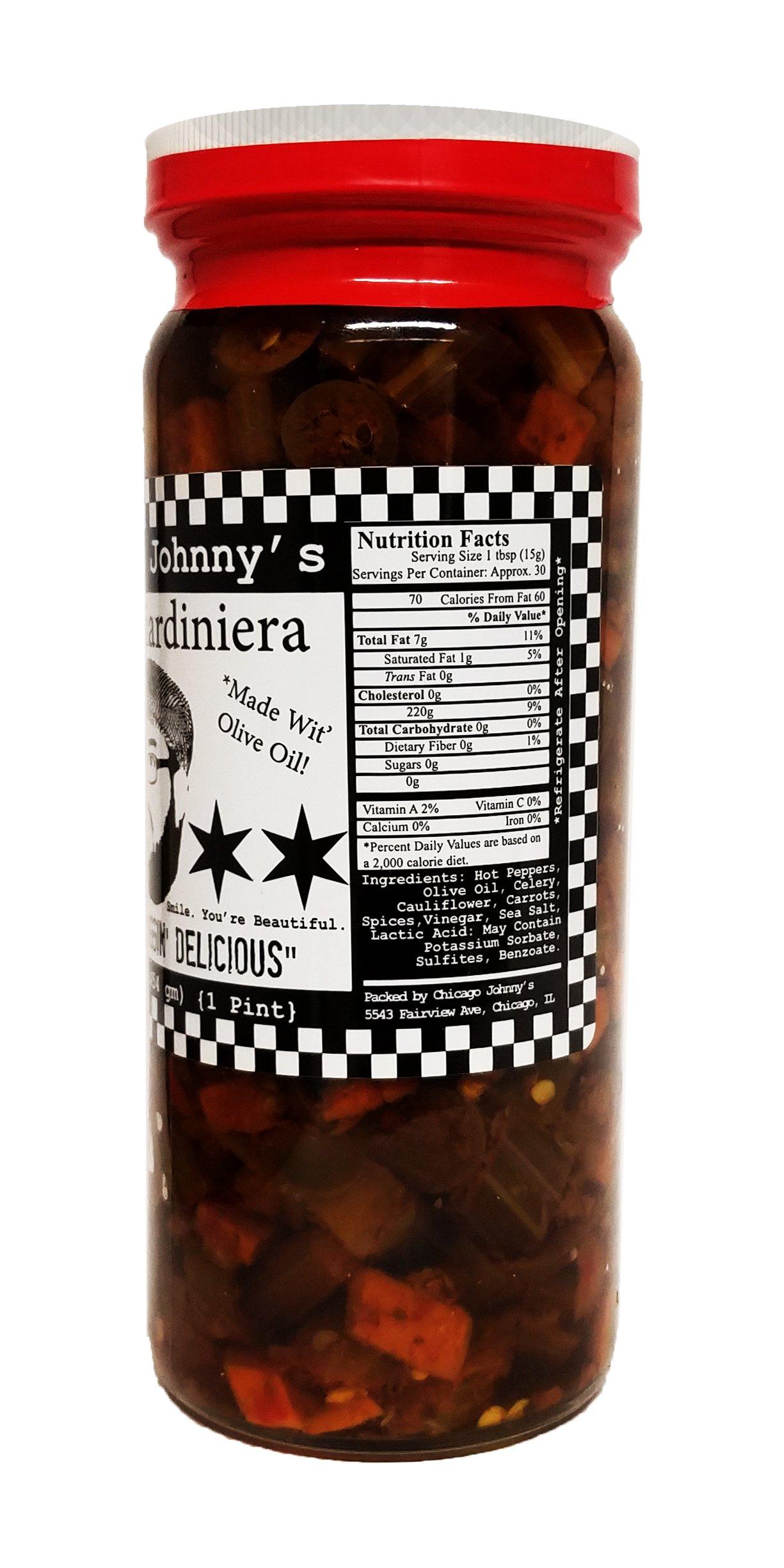 Chicago Johnny's 6 Pack Of Chicago Johnnys Hot Giardiniera In Olive Oil