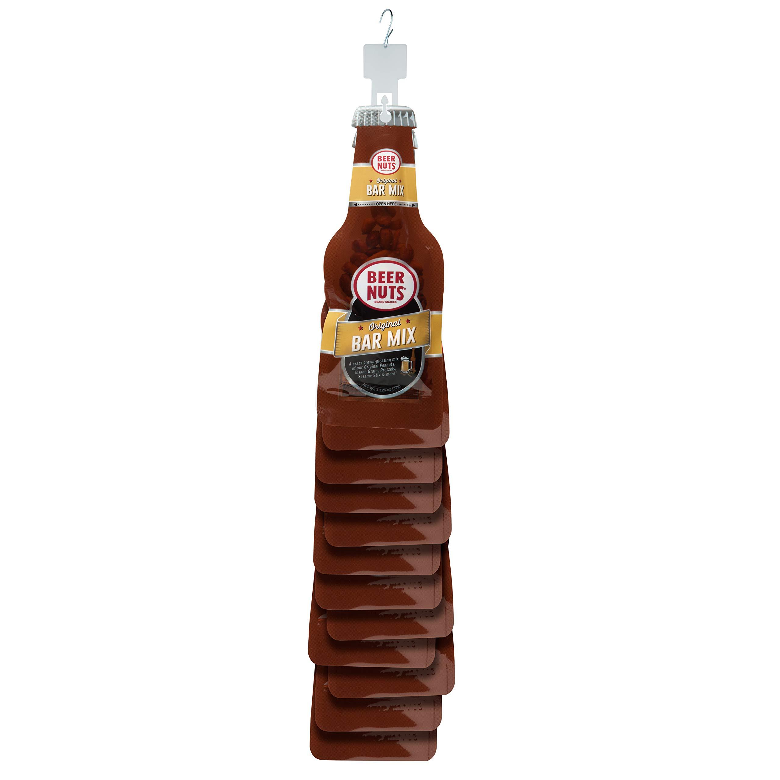 BEER NUTS BEER NUTS Original Bar Mix - Pretzels, Cheese Stix, Sesame Stix, Insane Grain - Beer Bottle Bags 12 Pack Box - 1.125oz Individual Bags