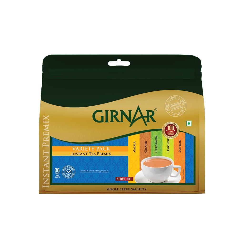 GIRNAR Girnar Instant Tea Premix Variety Pack, 36 Sachets