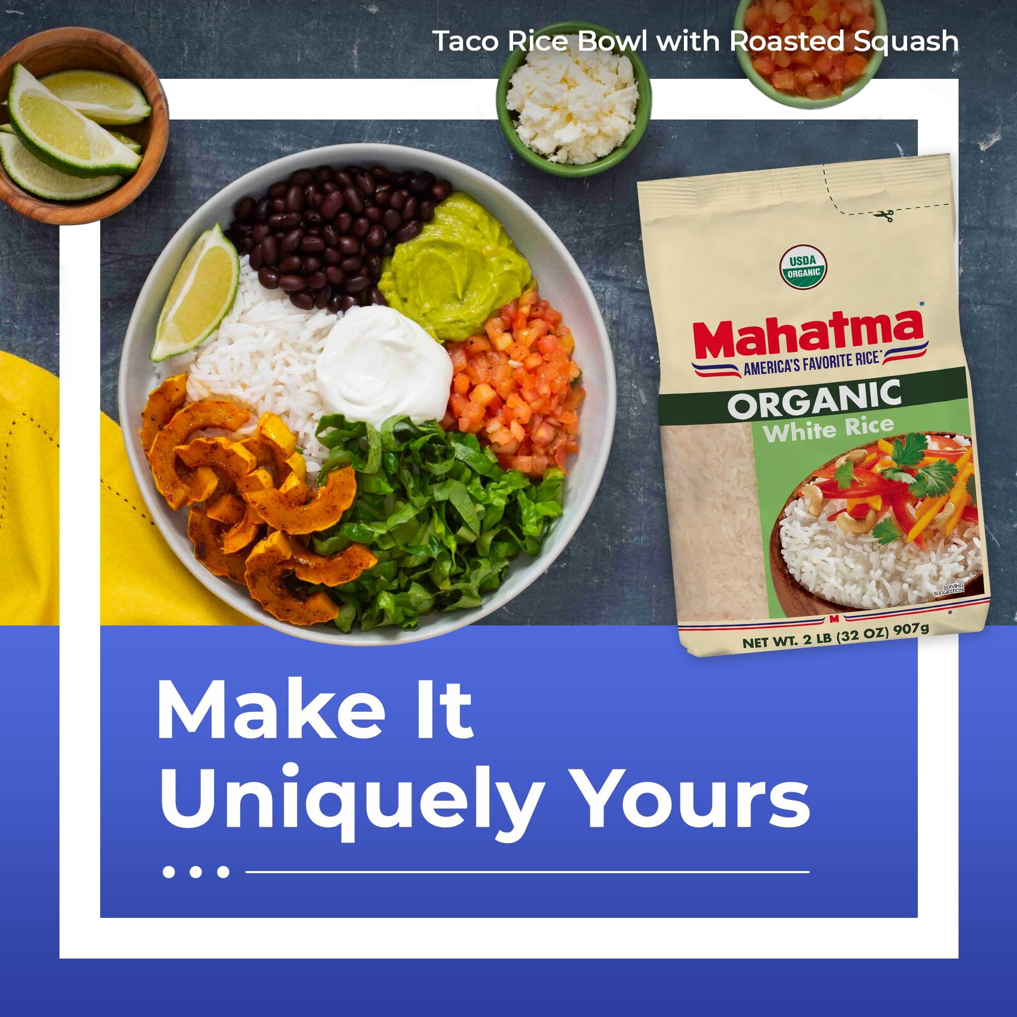 Mahatma Mahatma Organic White Rice, 32-Ounce Bag of Rice, Stovetop or Microwave Rice in 20 Minutes