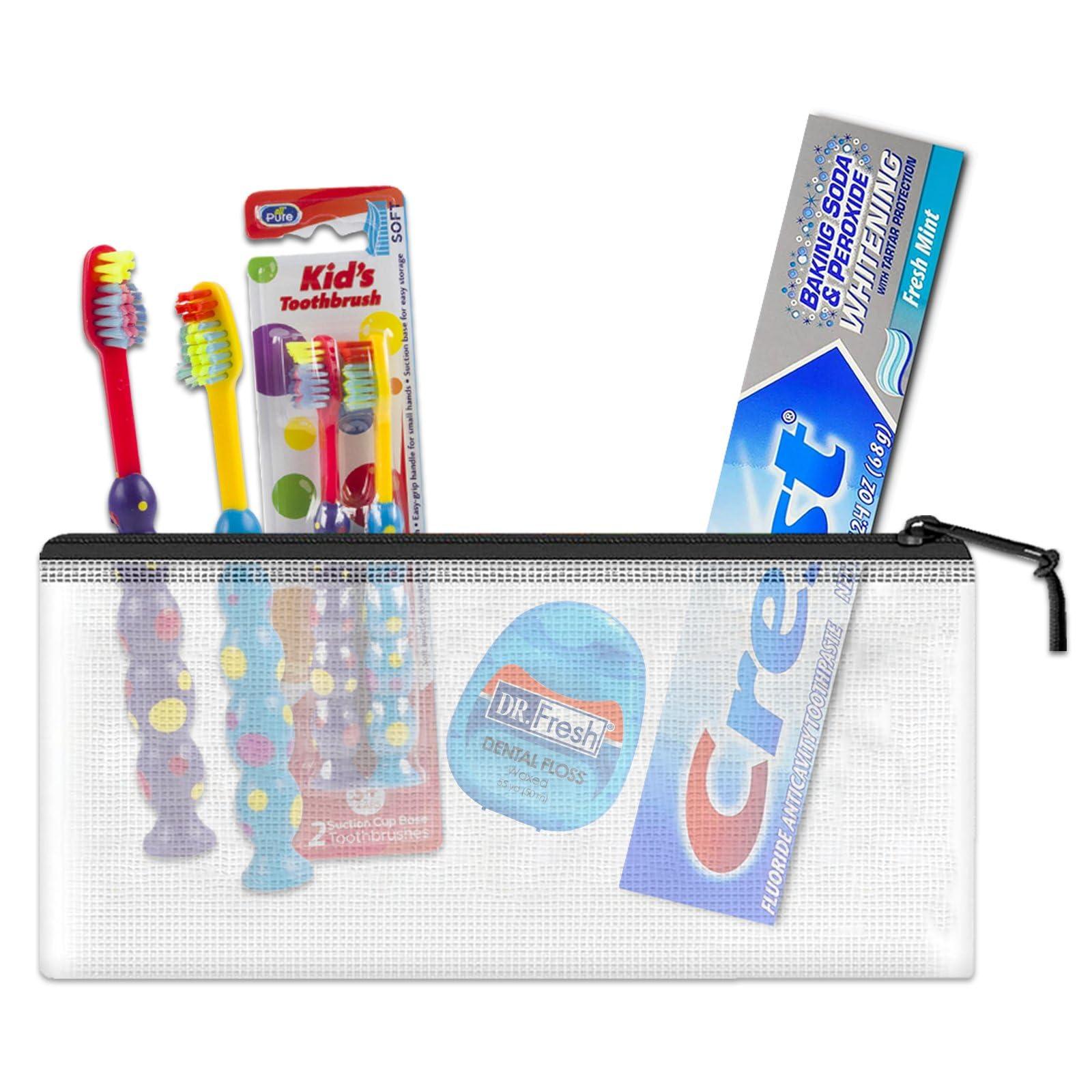 Graydon Hall Graydon Hall Oral Care Traveling Kit for Kids- Bundle with 2 Travel Toothbrushes, 1 Floss Packs, Toothpaste, Travel Bag, and More for Boys, Girls, Toddlers | TSA Friendly Toothbrush Set