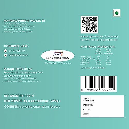 Teabox Teabox Detox Kahwa Green Tea Bags 100 pcs | For Natural Body Cleanse & Cold Relief | Made with 100% Indian Herbs & Spices