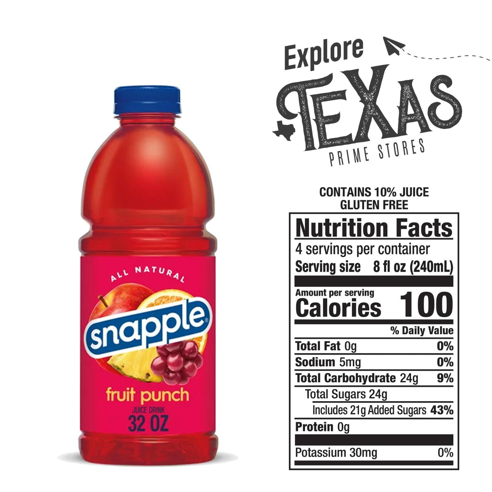Snapple Snapple 6-Pack of Fruit Punch All Natural Iced Tea Gluten Free 32 fl oz 100% Recycled Plastic Bottle
