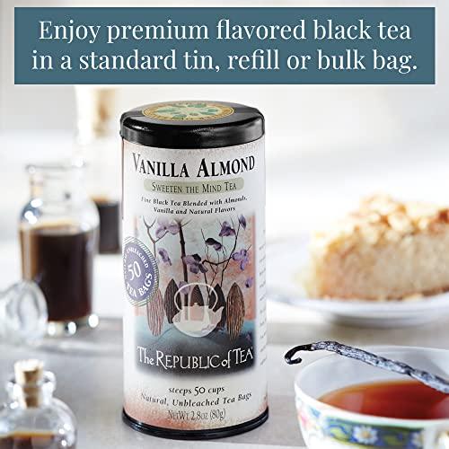 The Republic of Tea The Republic of Tea — Vanilla Almond Black Tea Tin, 50 Tea Bags, Naturally Caffeinated