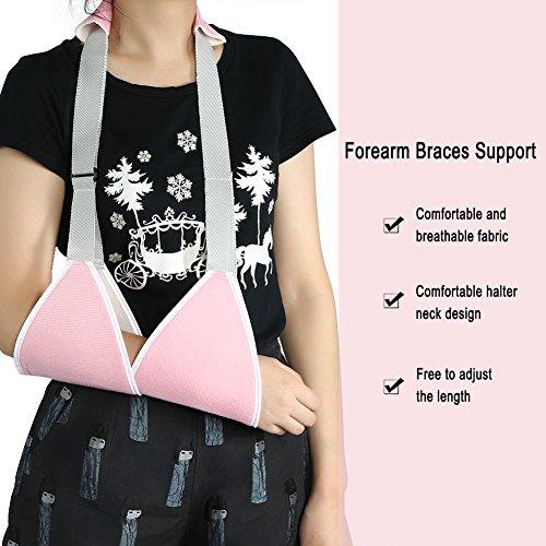 Zerone Adjustable Arm Sling Shoulder Support Sprain Fracture Brace Strap for Children Adult 2 Colors (Pink)