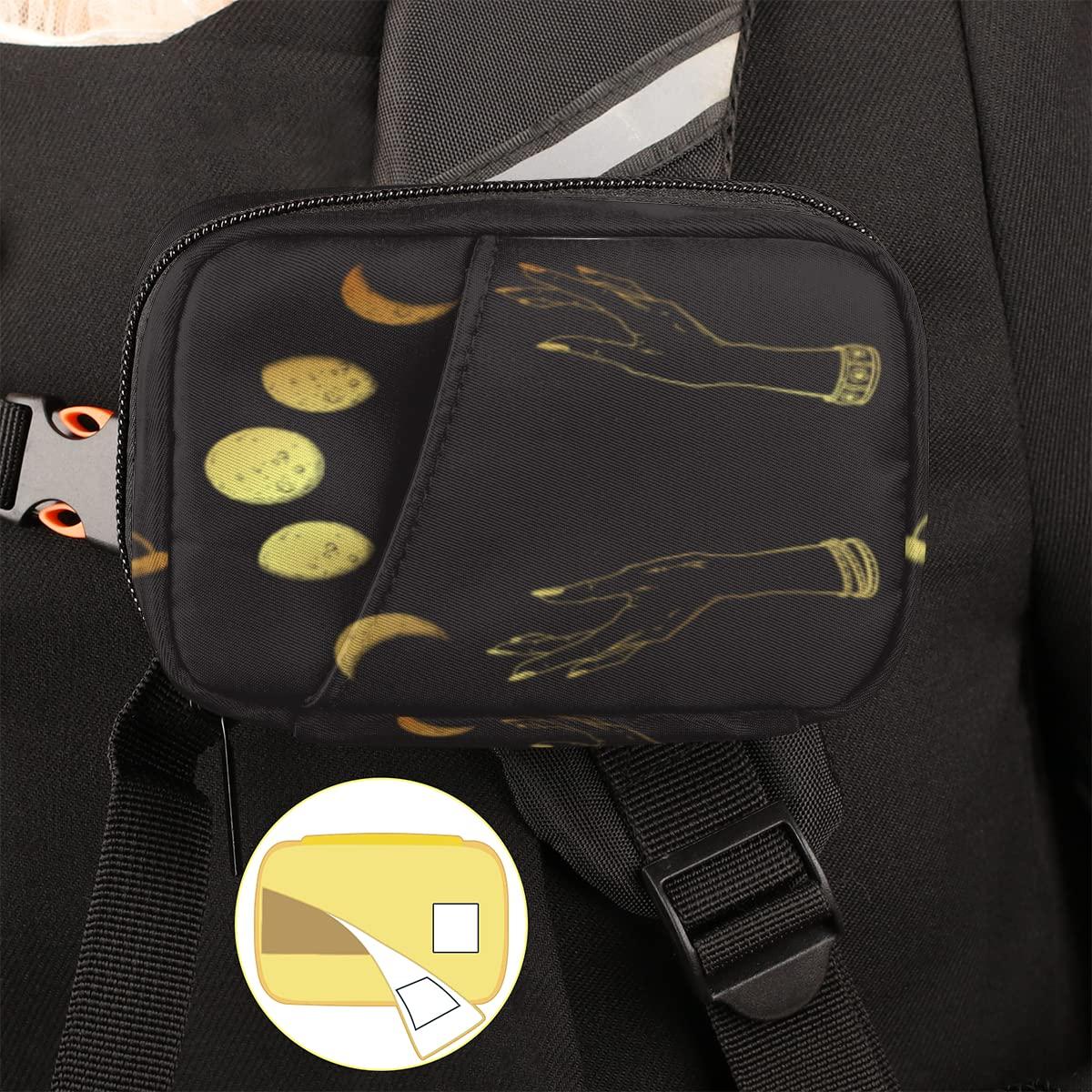 bisibuy Gold Moon Phases Pill Case Weekly Medicine Organizer with Travel Bag Seven-Day Pill Box Vitamin Supplement Box Fish Oil Pills Holder