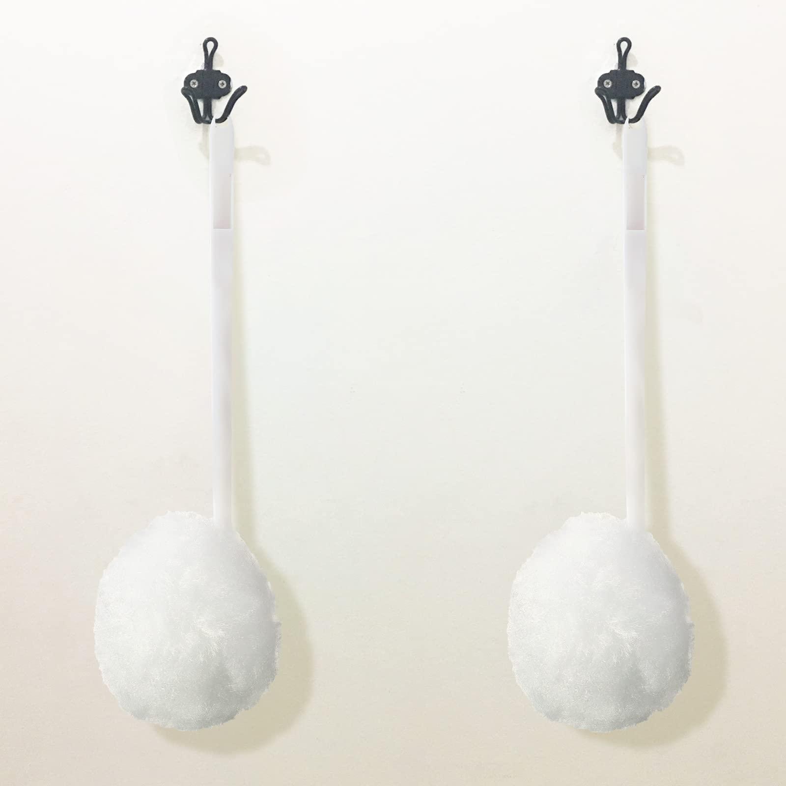 Eaasty 20 Pack Toilet Bowl Brush White Soft Swab Toilet Bowl Cleaners Disposable Toilet Brush Long Plastic Handled Toilet Bowl Mop with Silk Cotton Brush for Bathroom Toilet Bowl, 11 x 4.3 Inch