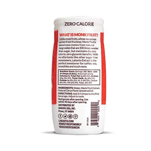 Lakanto Lakanto Liquid Monkfruit Extract Drops - Zero Calorie, Zero Sugar, Keto Drink Sweetener, Sugar Substitute, On the Go, Tea, Coffee, Water, Smoothies, Other Drinks (Original - 1.76 Fl Oz - Pack of 2)