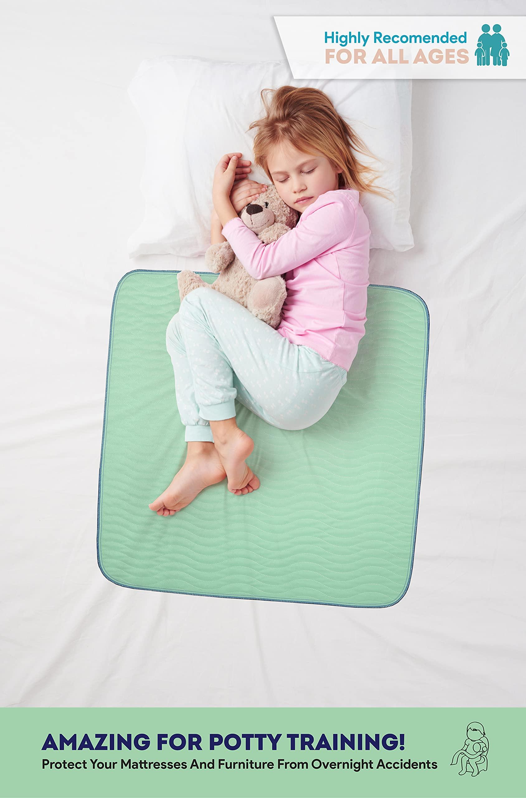 IMPROVIA IMPROVIA® Washable Underpads, 34" x 36" (Pack of 6) - Heavy Absorbency Reusable Incontinence Pads for Kids, Adults, Elderly, and Pets - Waterproof Protective Pad for Bed, Couch, Sofa, Furniture, Floor