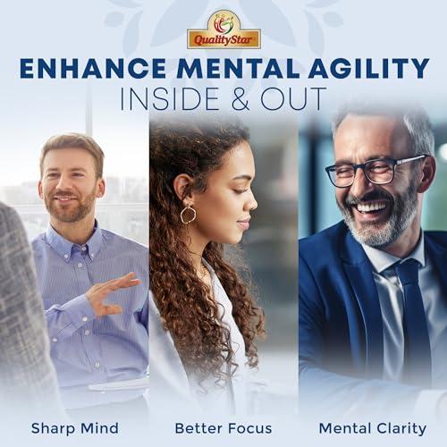 QualityStar QualityStar Focus and Memory Vitamins, 13-in1 Multi-Benefit Blend for Cognitive and Brain Health, Memory Supplement for Brain, 180 Vegetarian Capsules - 60 Day Supply