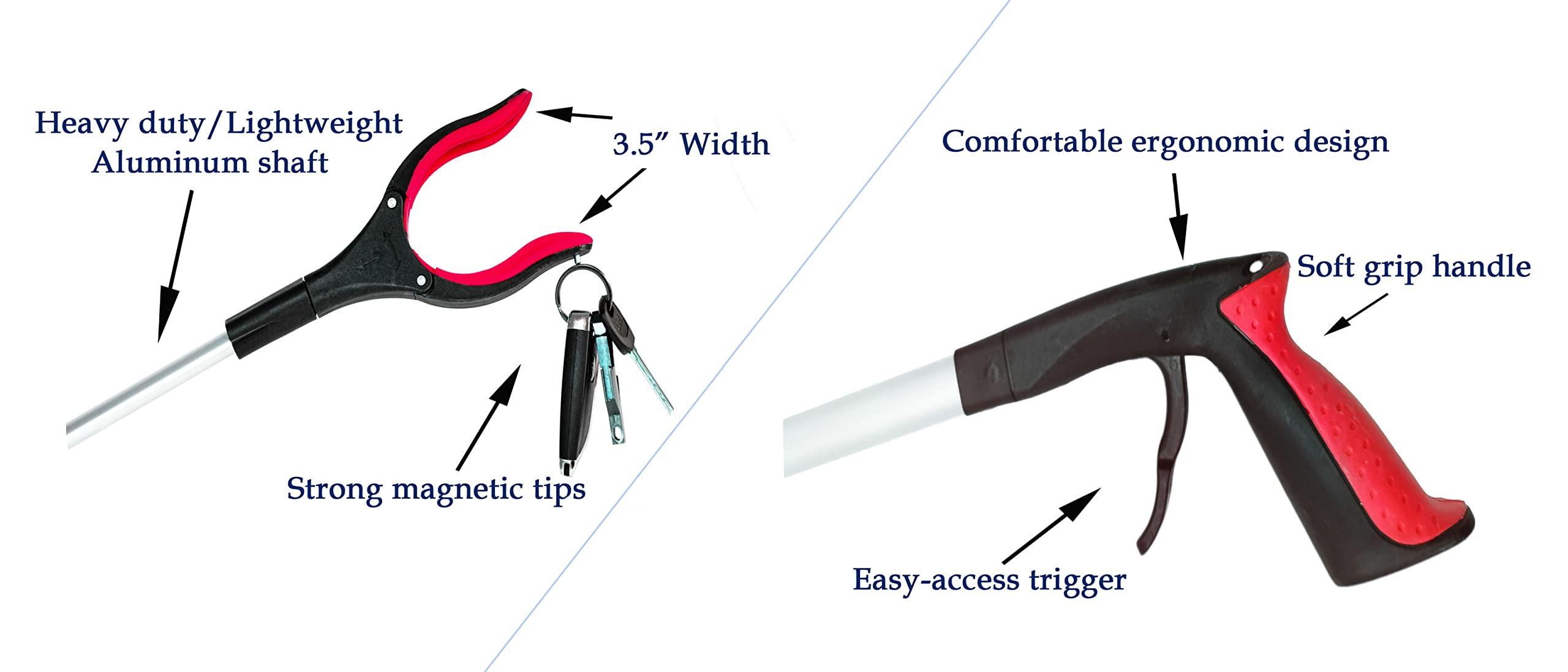 HPr-HPi HPr-HPi Reacher Grabber Tool, Foldable Trash Picker Grabber, Trash Gripper, Garden Nabber, Litter Picker, Extended Grabber (Red)