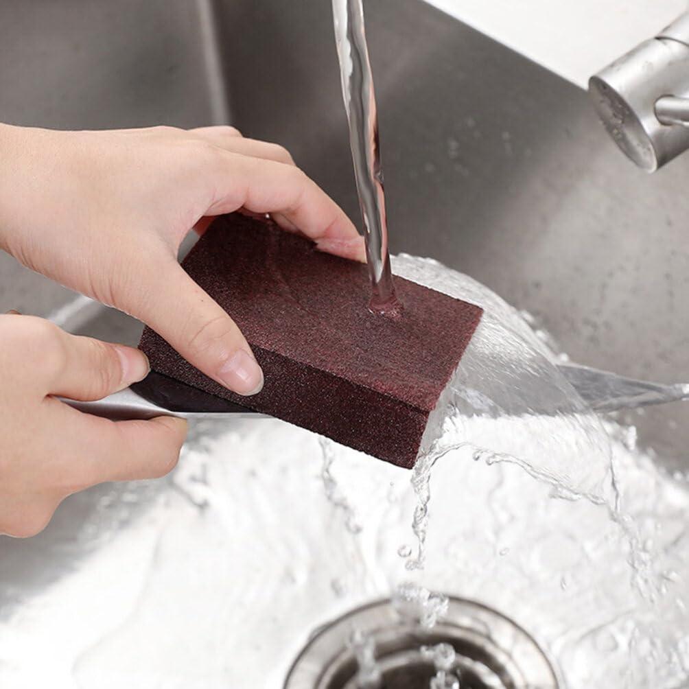 KALLORY 10pcs Dish Sponge Natural Sea Sponge Bulk Polishing Pad Cleaner Year of Cake Toppercarborundum Sponge Brush Natural Dishwasher Kitchen Dish Brown Pot