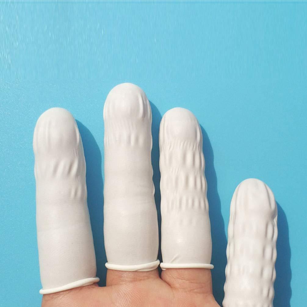 Milisten Milisten Finger Protector fingertip Gloves Rubber Finger Tips hot Glue Finger caps Silicone Finger Sleeve Latex Finger Gloves Finger cots Medium Finger cots Large Thumbnails Cosmetic Man