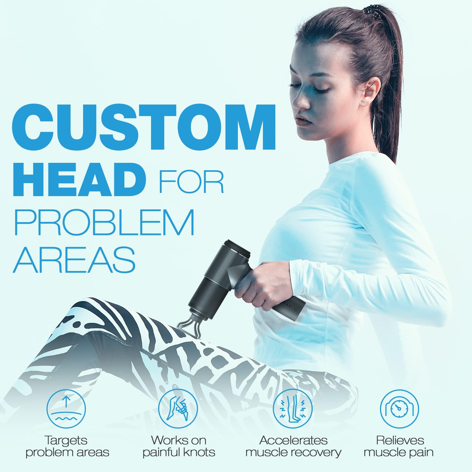 Turonic Turonic GM5 Handheld Massage Gun - Deep Tissue Percussion Massager, 20 Speeds, 7 Heads, Quiet, Powerful, Portable, Cordless, Rechargeable for Athletes, Personal Use, Shoulder, Leg, Foot, Back, Body