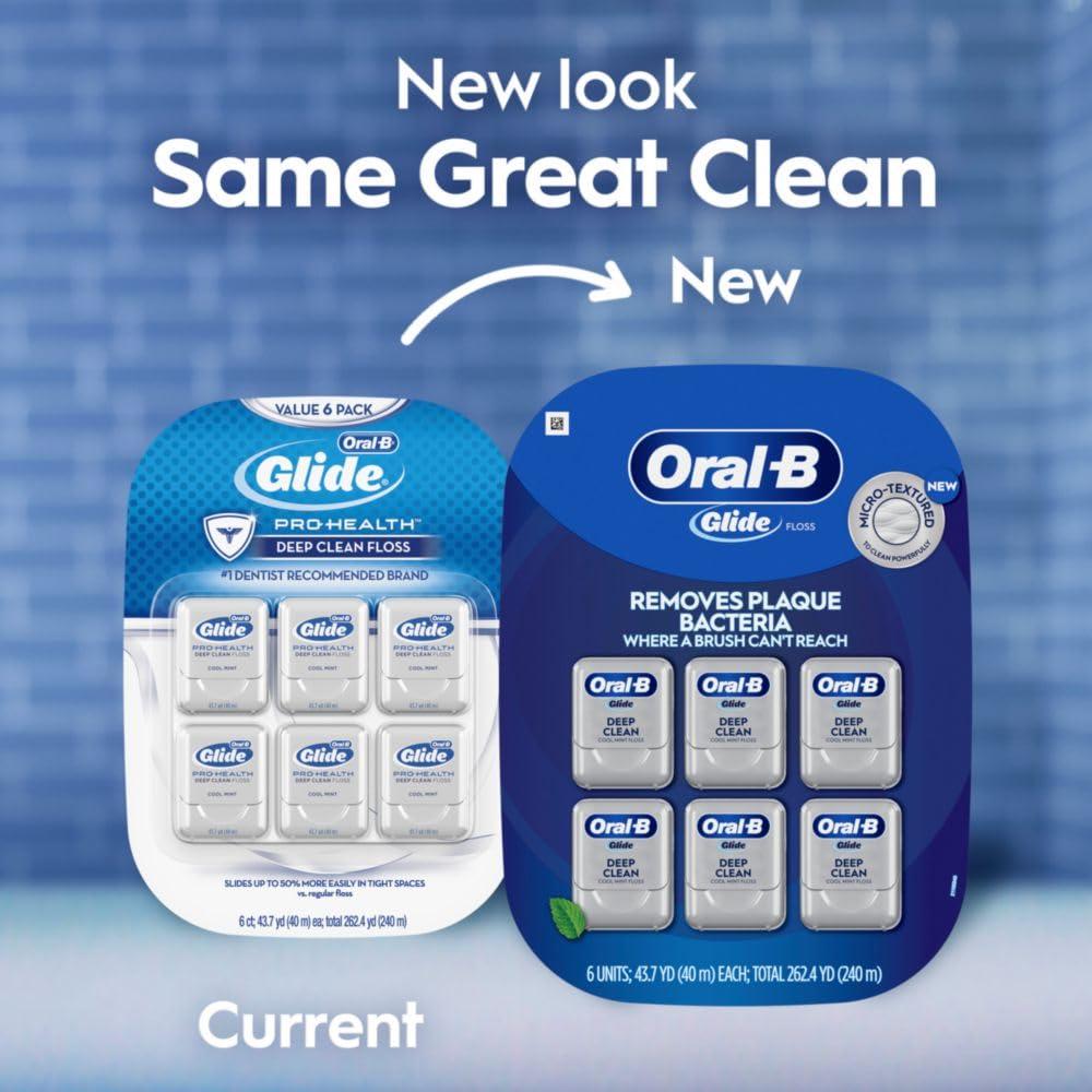 Oral-B Oral-B Glide Cool Mint Deep Clean Floss, 6 Count, Glide Dental Floss