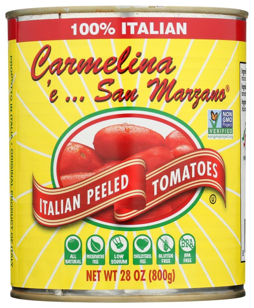 Carmelina Carmelina Italian Whole Peeled Tomatoes in Puree, 28-Ounce (Pack of 6)