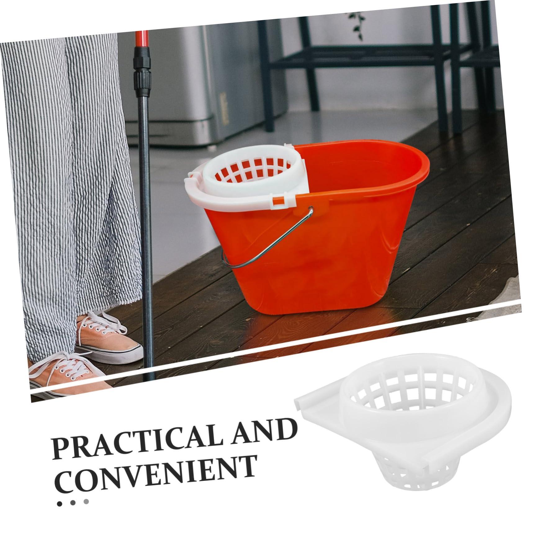 Hemoton Hemoton Mopping Bucket Water Squeezing Basket Mop Bucket Drainage Cleaning Mop Basket Mopping Bucket Basket Mop Drainage Basket Mop Basket Replacement Hamper Floor Supplies White Plastic