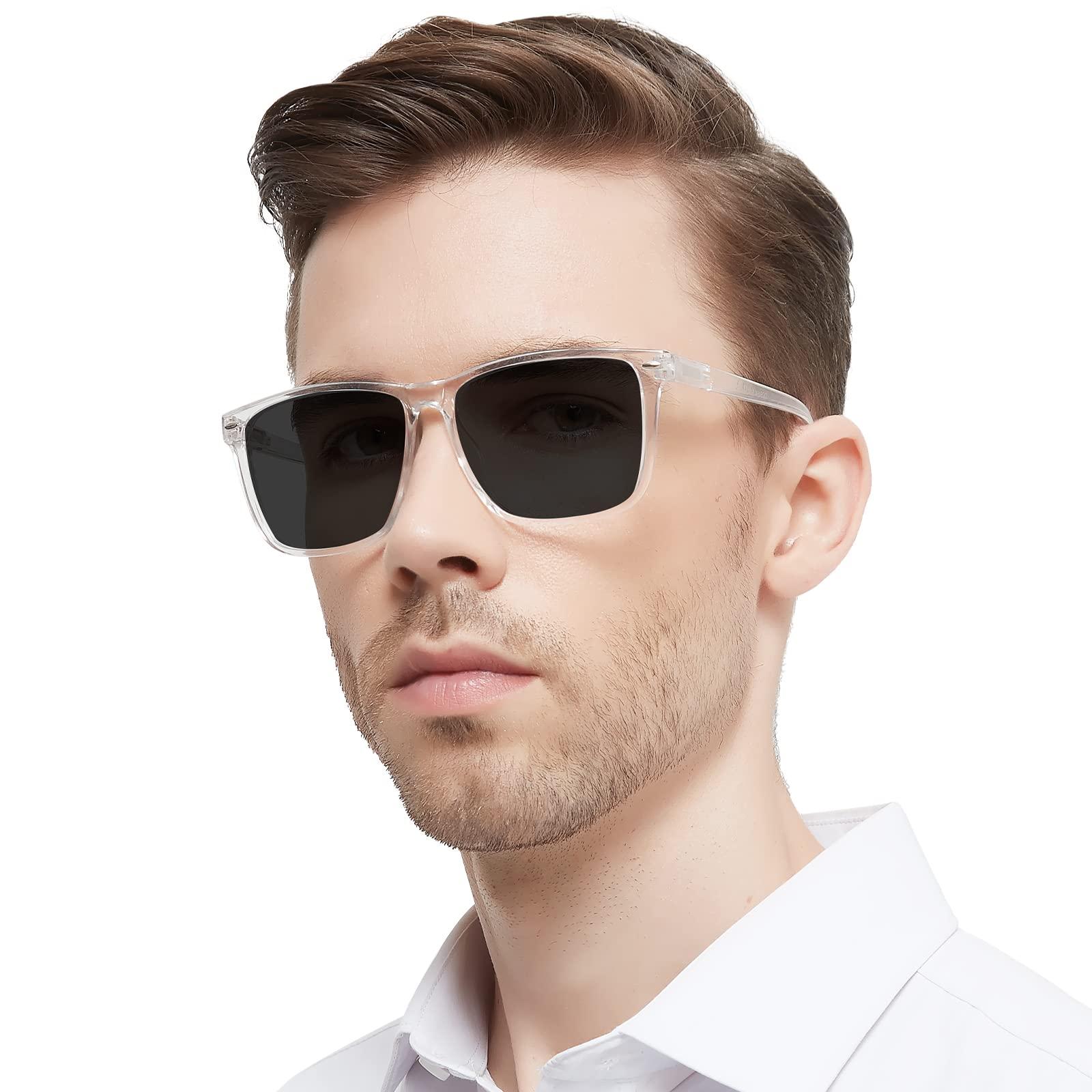 WEMOOTANTS WEMOOTANTS Men\'s Reading Sunglasses 2.75 Big Square Readers Glasses 100 125 150 175 200 225 250 275 300 350 400 Spring Hinges (Clear 2.75+)