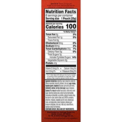 Special K Special K Pastry Crisps, 100 Calorie Snacks, Breakfast Bars, Brown Sugar Cinnamon, 5.28oz Box (12 Crisps)