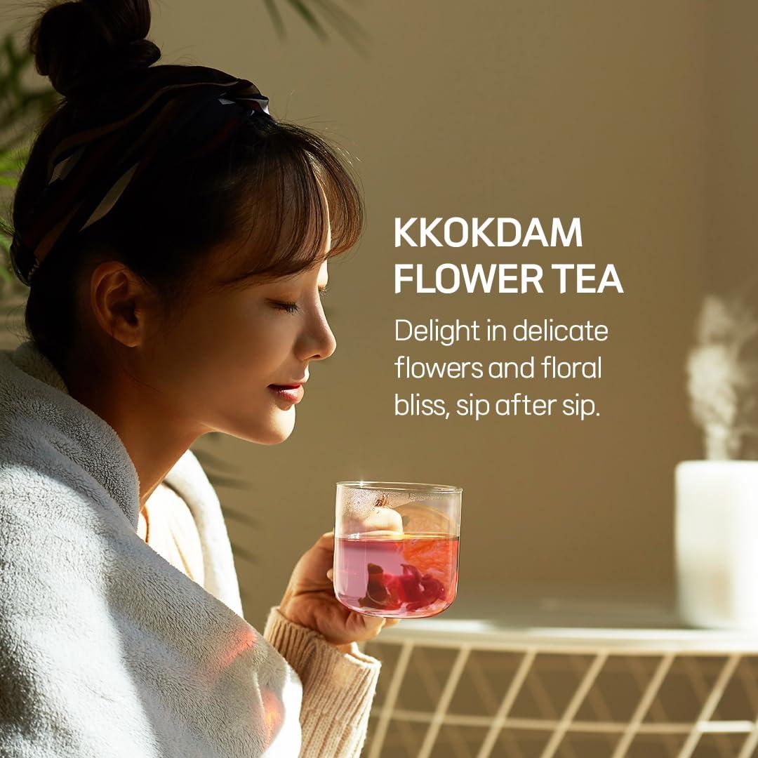 KKOKDAM KKOKDAM Tea Gift Set - Chrysanthemum Blooming Tea Flowers - Fancy Korean Tea Gifts For Tea Lovers - 5 Premium Flower Tea Sticks