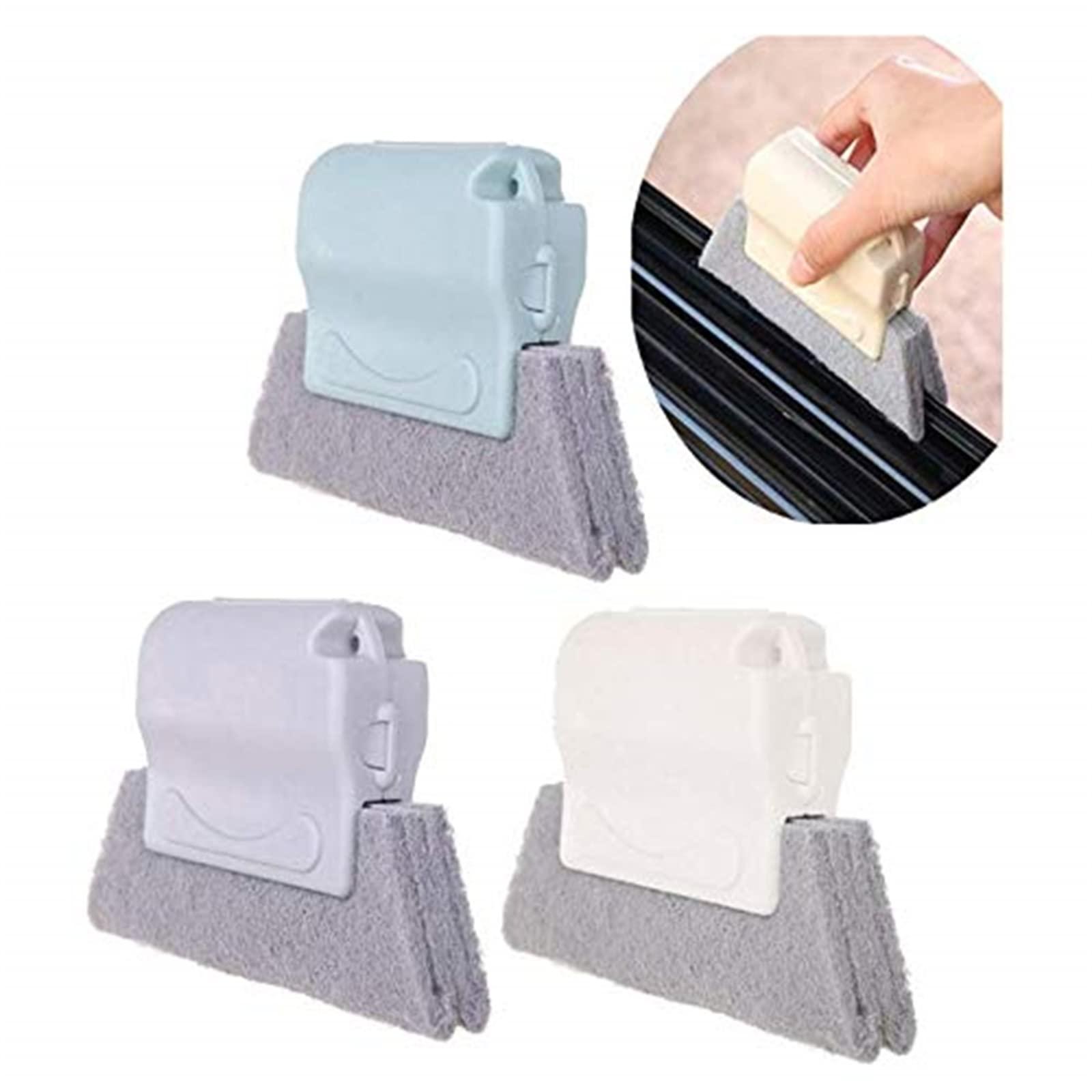 FuXinWorld 3PCS Magic Hand-held Window Cleaning Brush Creative Door Window Groove Cleaning Brushes Kitchen Decontamination Brush Fixed Slide Brush Head,Household Cleaning Tools for All Corners and Gaps