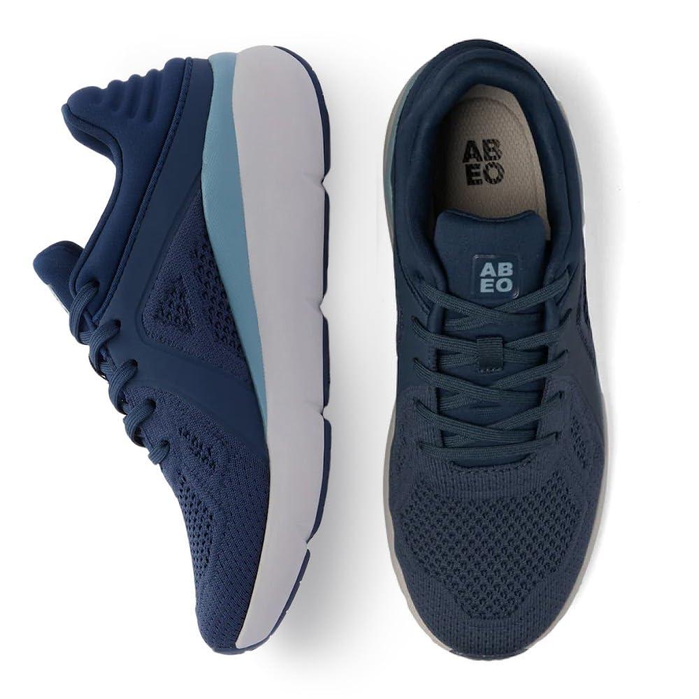 ABEO ABEO MXV Shift Womens Metatarsal Footbed Walking Shoes | Orthopedic Shoes for Women | Ball of Foot Pain Relief | Metatarsalgia Shoes Navy Knit 7.5 Medium