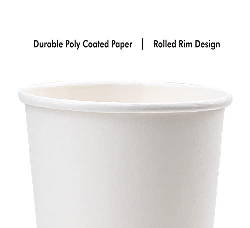 Bluetable Coffee Cups 10 oz. Bulk Hot Paper Cups 1000 Case - Disposable Tea Cups 10oz Hot Beverage Hot Chocolate Hot Drink Cups for Dispenser Sustainable Compostable To Go Paper Cup White [1000 Pack/Case]