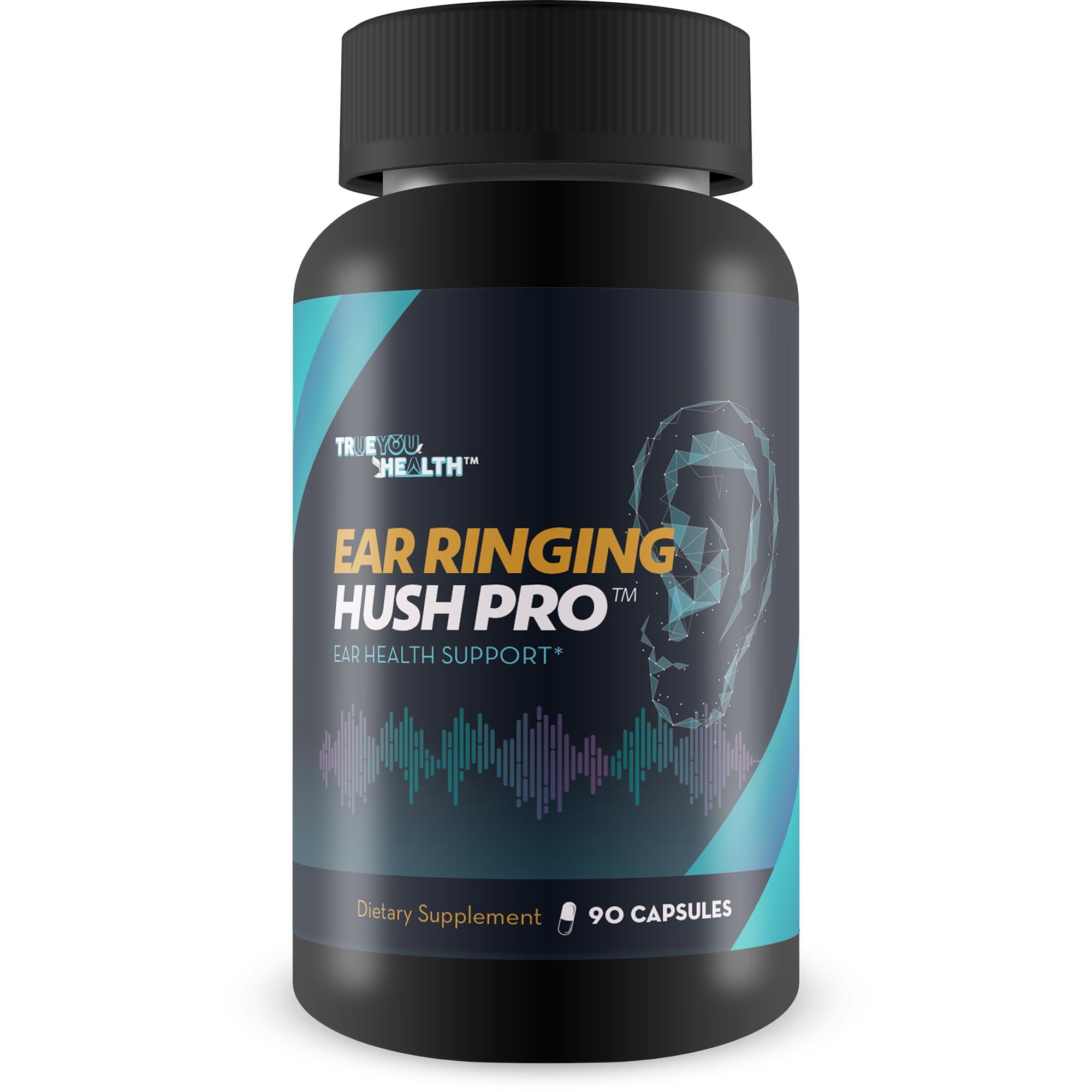 True You Health Ear Ringing Hush Pro - Tinnitus Relief for Ringing Ears - Hearing Support Supplement - Support Reduced Swelling & Improved Circulation for Ear Ringing Relief - Natural Formula Ear Ringing Pills