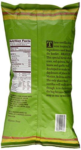 TJ's Trader Joe's Quinoa & Black Bean Infused Tortilla Chips Made with Stone Ground White Corn, Red Quinoa & Black Beans - 12 Oz. (Pack of 2 -Total of 24 Oz.)