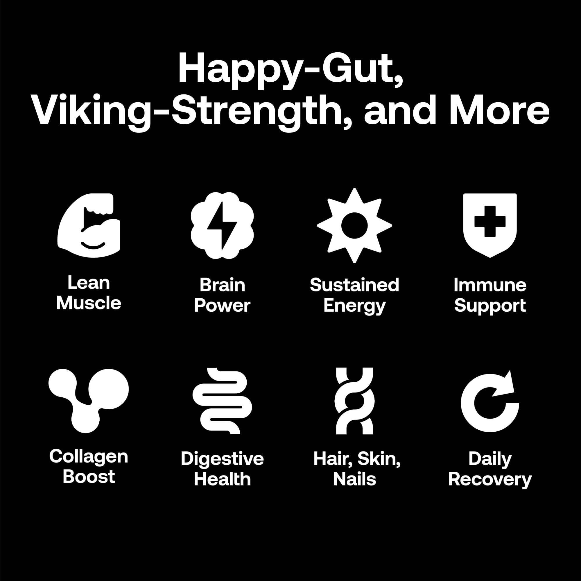 Happy Viking Happy Viking Strawberry Protein + Superfoods Powder, Created by Venus Williams, 20G Protein, Low Carb, Keto, Vegan, Gluten-Free, Non-GMO, Superfoods, Complete Meal Replacement, 1 Canister (24 oz.)
