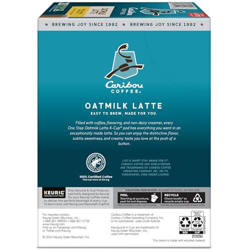 Caribou Coffee Caribou Coffee Vanilla Vibes Oatmilk Latte, One Step Latte Single Serve Keurig K-Cup Pods, 20-Count Box
