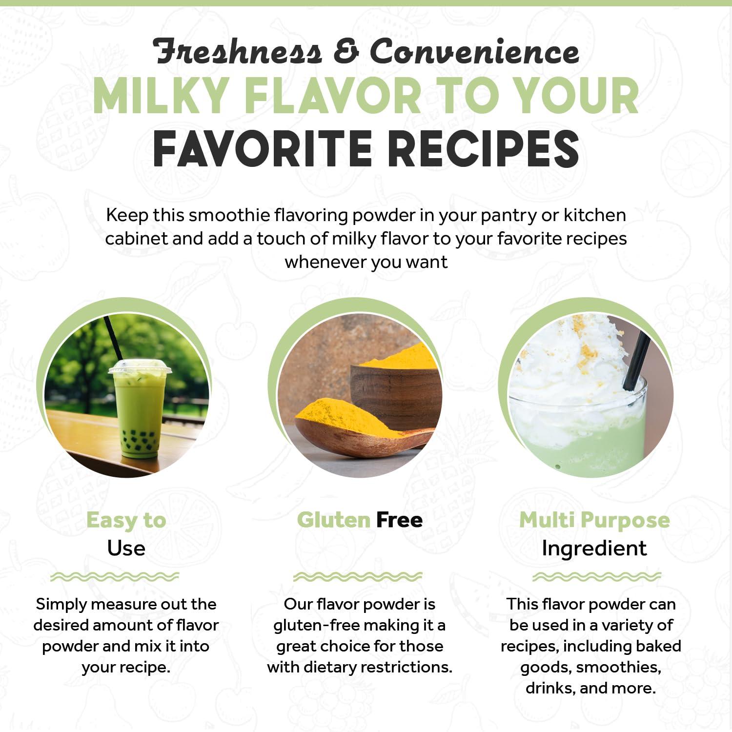 Fanale Fanale Premium Thai Green Bubble Tea Flavoring Powder for Boba Tea| Perfect for Baking, Smoothies, Desserts and Drinks | Instant Boba Bubble Tea Powder for Milk Tea - 2.2 Pounds (Pack of 20)